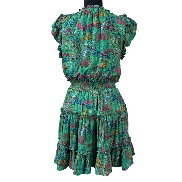 Baltic Born NWT Rio Green Multi Floral Rayon Boho Fairy Short Dress Size S - Picture 4 of 13